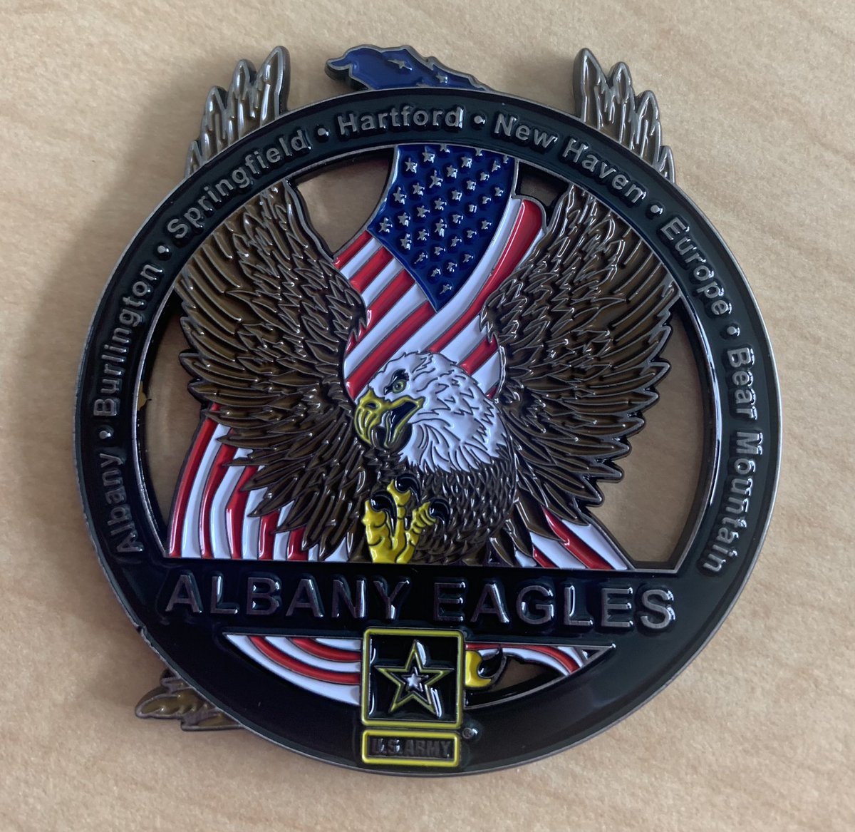 BobbiJoWathen's tweet photo. Today the @USArmy stopped by my office to present me with this Challenge Coin as a token of appreciation for the work we do together to help students achieve post secondary success. To say I was surprised is an understatement. Thank you. #CCR4All #MHSDragons https://t.co/GlOwOohfYr