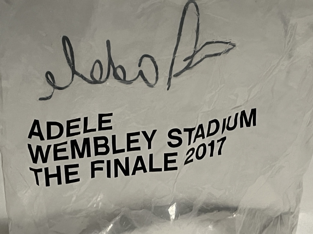 adam_adele_'s tweet photo. Anyone else kept the plastic bag from Wembley? The only bag I’ll keep forever!🤭😂 #Adele #AdeleatWembley @Adele @AdeleAccess https://t.co/rsEaHQ98X5