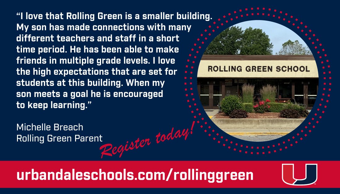 UrbandaleCSD's tweet photo. As you register your child for kindergarten, take a few moments to discover what makes #RollingGreen so special. Year-round calendar, smaller building, frequent breaks &amp; amazing educators. Open enrollment still available! #RGpride https://t.co/s7PIB37jcp https://t.co/ooGrMFWhhi