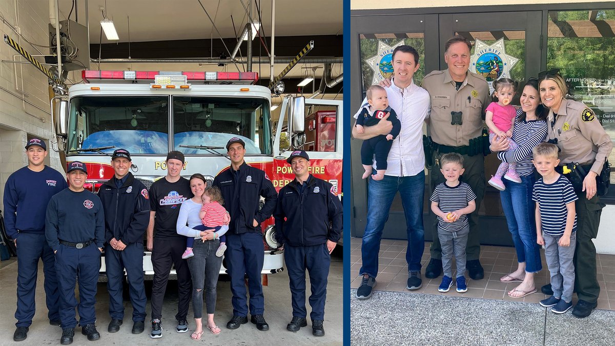 cityofpoway's tweet photo. It's not every day you get to see a miracle up close and in person, but that's what happened for our #PowayFire and @SDSOPoway last week when Mia stopped by to visit. #CPRSavesLives (see thread) https://t.co/7okIOkEUci