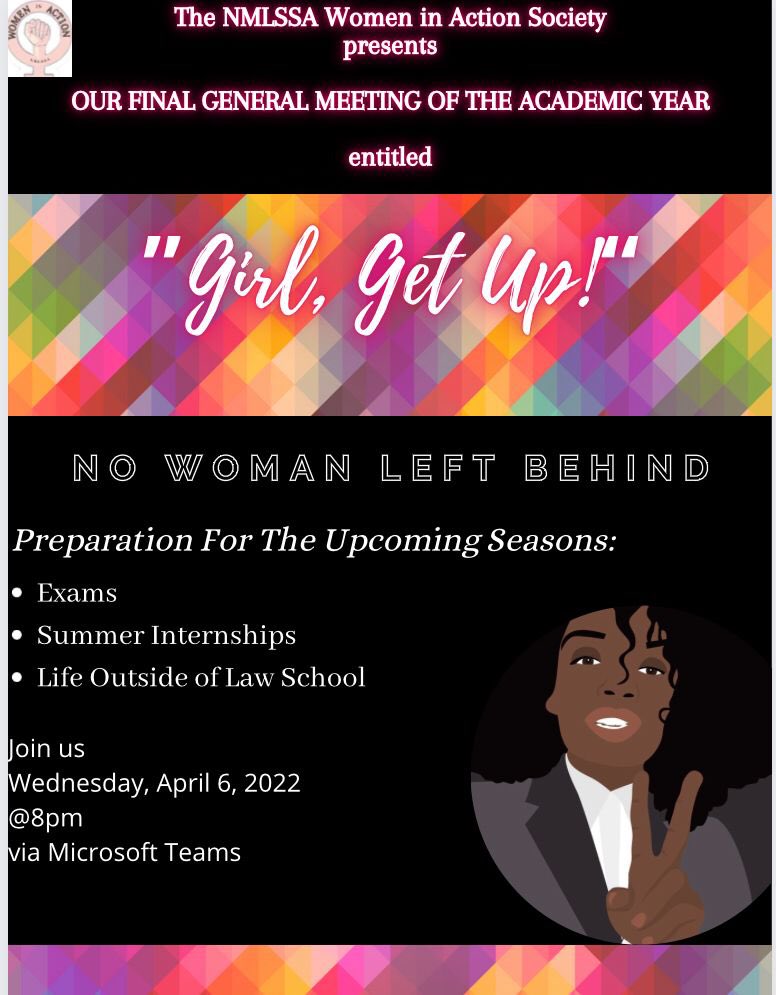 It’s here, the end is here. This year has been a lot but we’ve made it thus far. 
Join us on Wednesday, April 6, 2022 for our Final General Meeting of the academic year. All good things must come to an end they say. 🥺