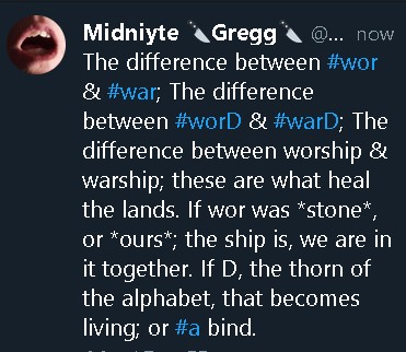 Midniyte's tweet photo. Am I the only one that cannot see this page? https://t.co/dT7B2i2h8f
I'm finding a part of language kept from me, a different type of blind senses. Seeming intentional? Is this propaganda machine of the internet? Is it forced mute in our streets? I wanted to prove wor, not war... https://t.co/x7PskorUxJ