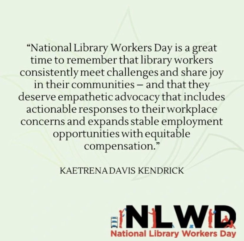 librarelly's tweet photo. it’s nat’l library workers day!! you’re welcome for teaching your families how to use their ereaders, i will accept your attendance at the central library open house event this thursday as payment (or a drink after, whatever) https://t.co/5c9AMZnlf4