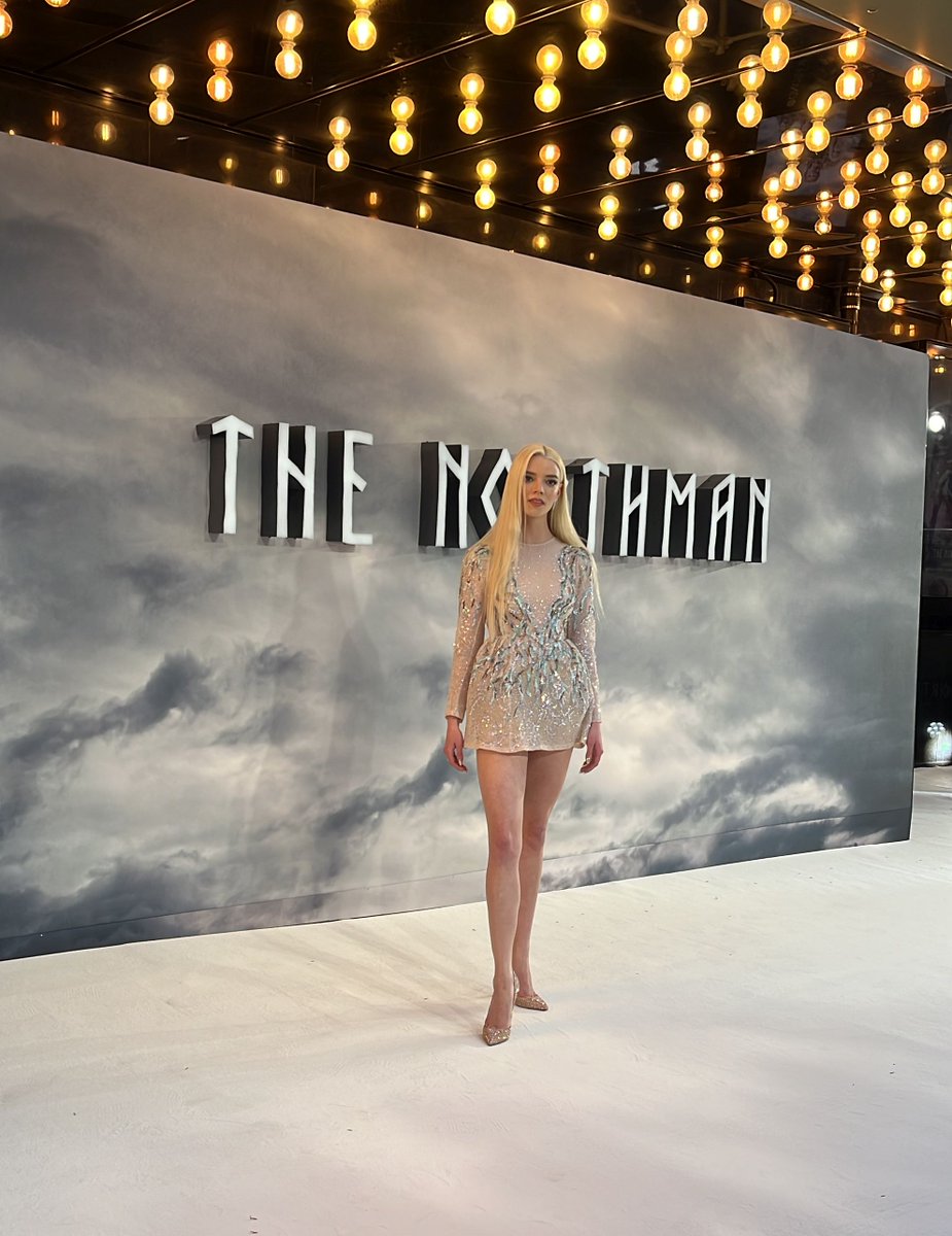 universaluk's tweet photo. Anya Taylor-Joy steps onto #TheNorthman carpet. 

She portrays the cunning enchantress, Olga. https://t.co/4QUNItKZsL
