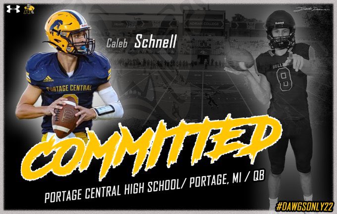 CalebSchnell22's tweet photo. I’m excited to continue my education while playing football at Adrian College in the fall. Thank you for the support and believing in me @JimFDeere @coachbailey43 @mickenders @coach_Freeland https://t.co/plMOfbmx9k