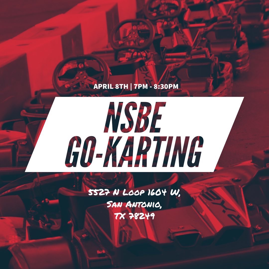 UTSANSBE's tweet photo. Start off your weekend by joining us for Go-karting 🏎and games 👾 this Friday from 7pm to 8:30 pm at Andretti Karting and Games. We look forward to see y’all there.
.
.
.
.
.
#utsa #nsbe #classof2025 #classof2024 #classof2023 #birdsup #utsaengineering https://t.co/hRpfjDrI6W