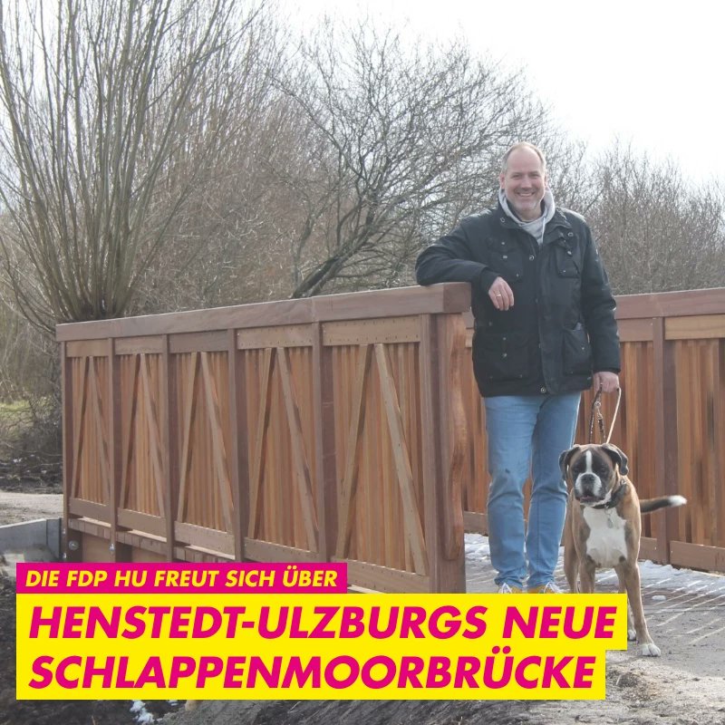 fdp_hu's tweet photo. Da ist sie wieder, unsere Schlappenmoorbrücke 🌉 Musste die alte Brücke noch letztes Jahr abgerissen werden, so wurde mit großer Mehrheit im Gemeinderat und auf Wunsch vieler Bürger jetzt eine Nachfolgerin über die Alster  gebaut. ✊ #henstedtulzburg #fdphu #fdpsh #alster https://t.co/FGPmg8XjsZ