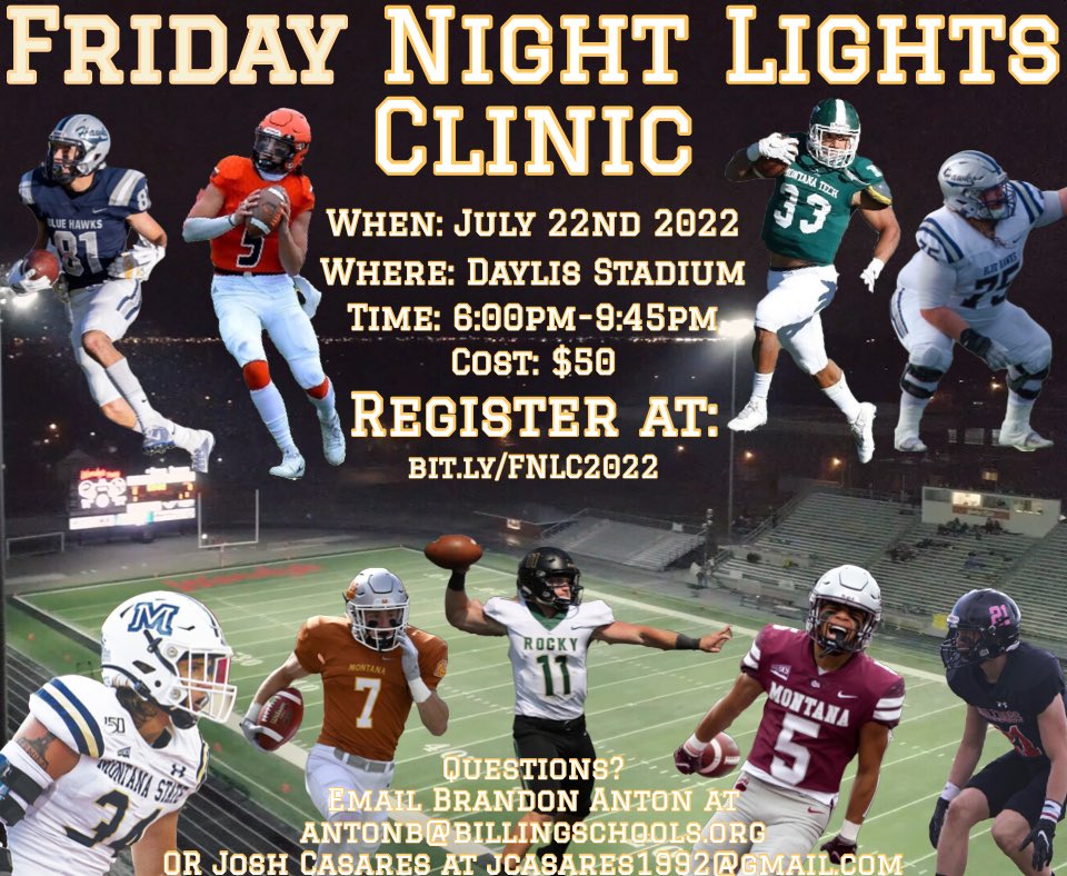 SeniorBroncFB's tweet photo. Register for Friday Night Lights Clinic at: https://t.co/yexM1nZ95Y

https://t.co/i6XoIHk15P https://t.co/Hj6jGl9DLW