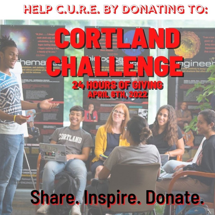 Tomorrow is #CortlandChallenge, a 24 hour opportunity to raise funds for SUNY Cortland.  Please consider donating to my program which offers scholarships to students from groups underrepresented in teaching. These future teachers bring it every day! Link coming tomorrow!