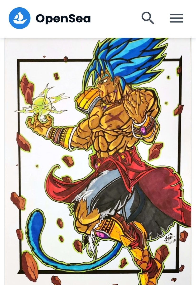 Hey twitter.

#Broly X Blue Gogeta
Available on #opensea

Artwork made by myself 🖍️.
Unique NFT 1/1. 👌

#NFT #NFTcollection #Art #artwork #dbz #DragonBall #NFTCommunity

opensea.io/assets/matic/0…