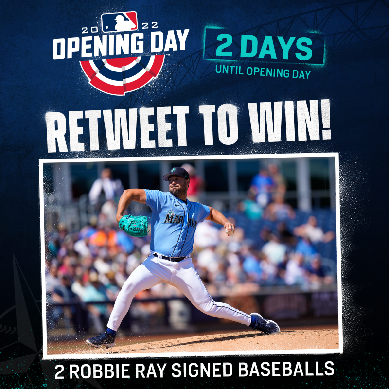 Mariners's tweet photo. ⚾ RT TO WIN ⚾ 

We’re giving away 2️⃣ autographed baseballs from our Opening Day starter, @RobbieRay! Hit the retweet button for your chance to win. #SeaUsRise