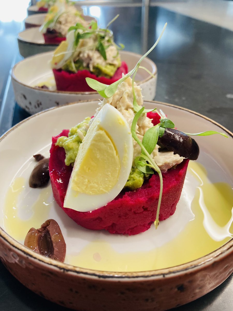 Not familiar with Peruvian food? Come by #spitfire and try Ratto Farms red beet and tuna causa