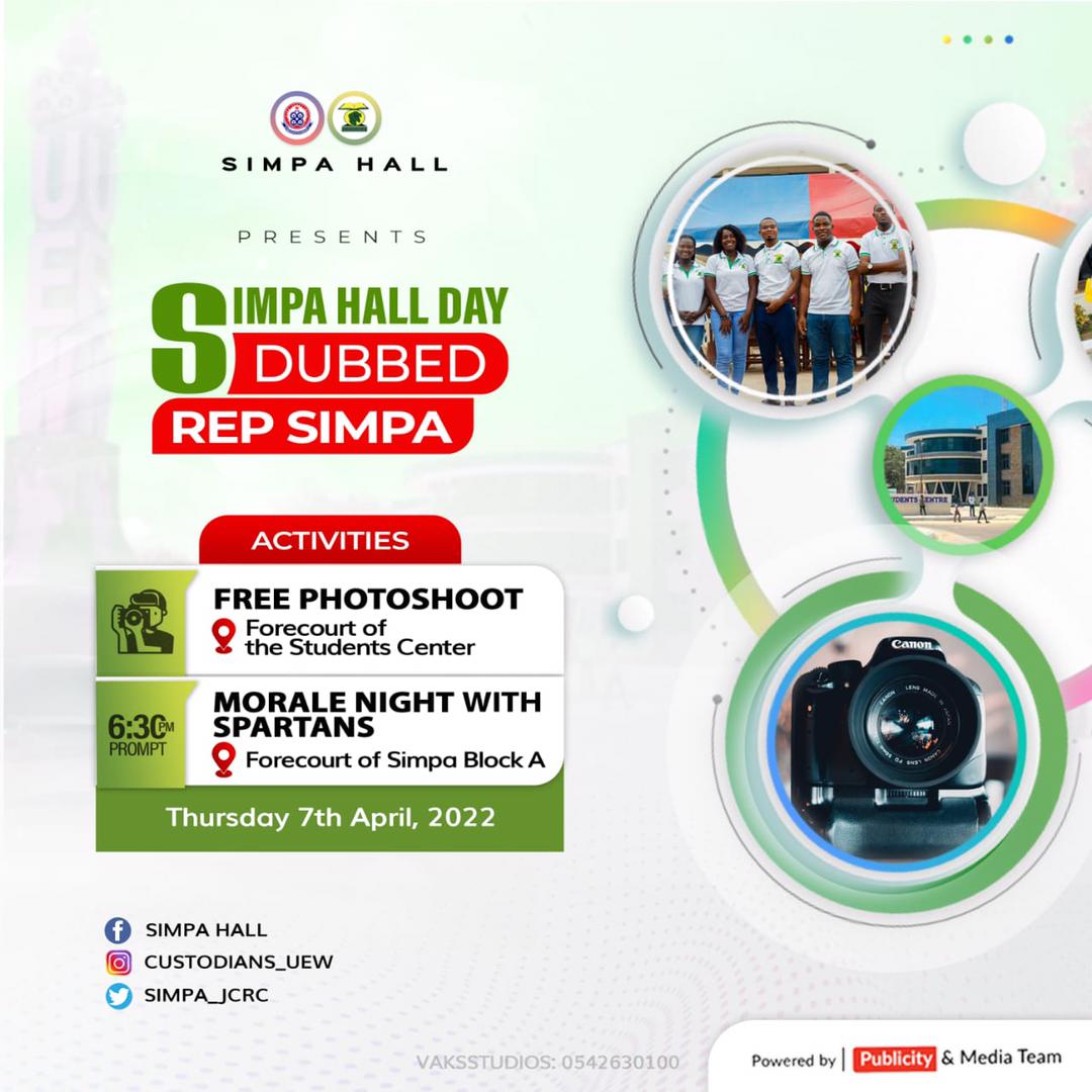 SIMPA_JCRC's tweet photo. Catch the Vibe this Thursday as we bring you the best Morale Night from the best Pressure Group on Campus.
#CUSTODIANS
#GREATNESS
#SAMMY4SIMPA
@GeosaOfficial
@hesauewofficial
@possa_uew
@uewsrc1
@miss_hannet
@uew_daily https://t.co/NQbMosTiT1