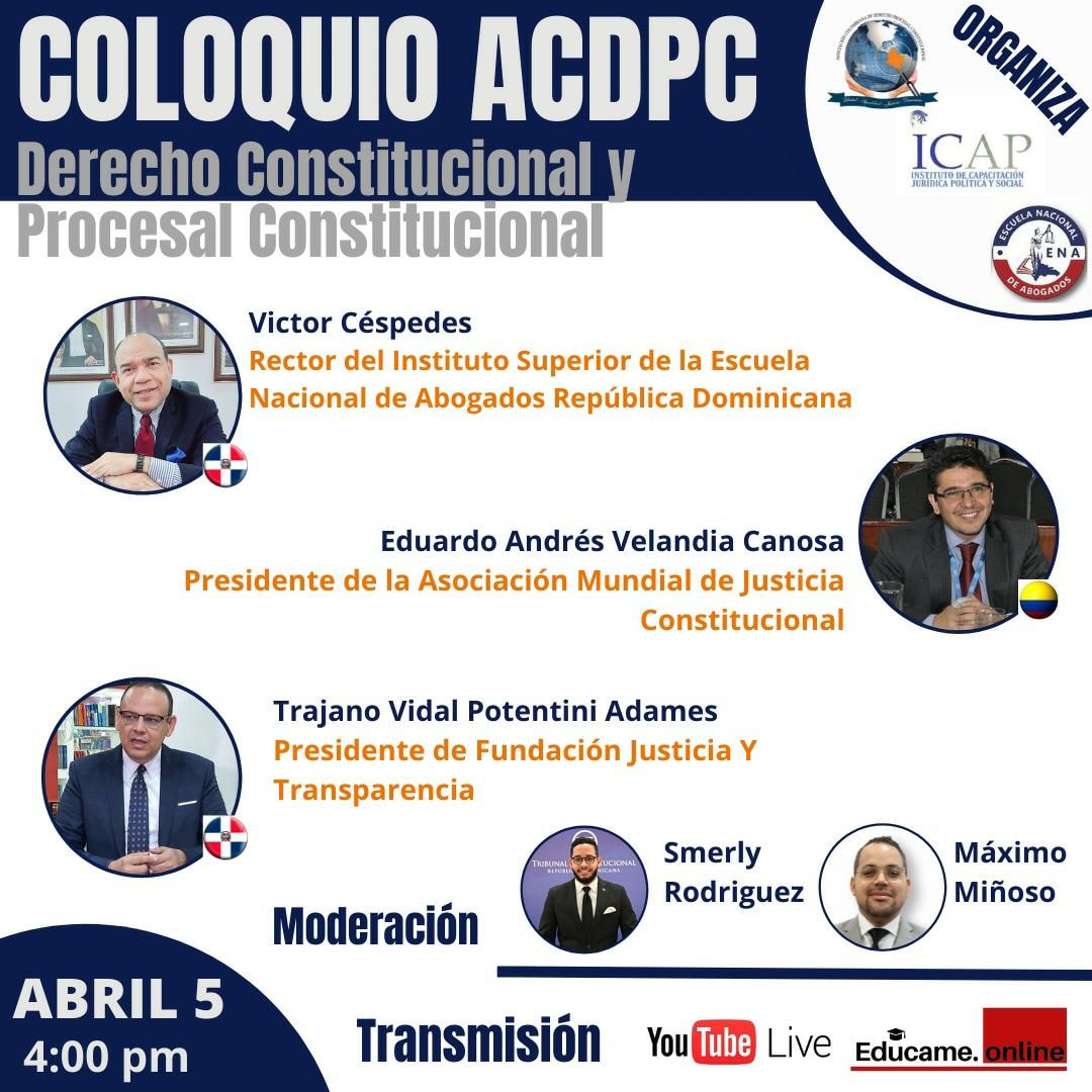 IEESARD's tweet photo. No te pierdas HOY, a las 5:00 P.M. conferencia a través de Youtube Live: https://t.co/jsDrbZaWzk

#card #abogadosrd #derechoconstitucional #procesalconstitucional https://t.co/dU6IPXmhk6