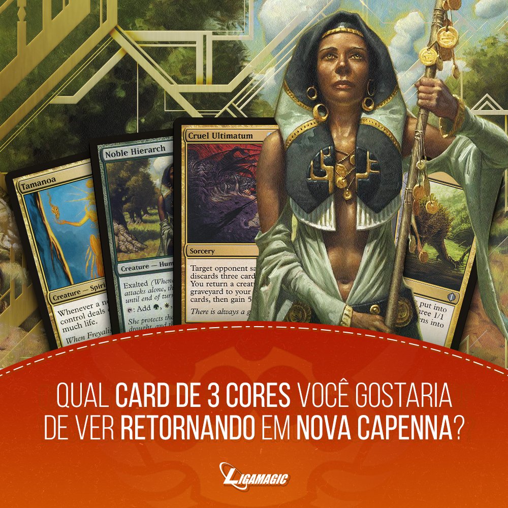 ligamagicbr's tweet photo. A gente brincou com a volta do Ultima Cruel no dia 1 de abril, mas aí bateu a curiosidade: qual card de 3 cores, nas cores dos shards de Alara, vocês gostariam de ver de volta em Ruas de Nova Capenna?
Só vale de 3 cores, hein 👀
#mtgcapenna #mtgsnc #mtgpreview https://t.co/2xolJZEotz