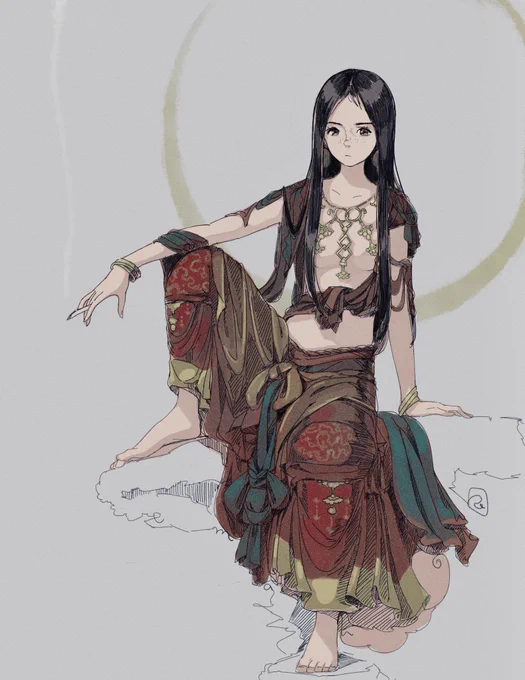 水月観音
#過去絵修正 