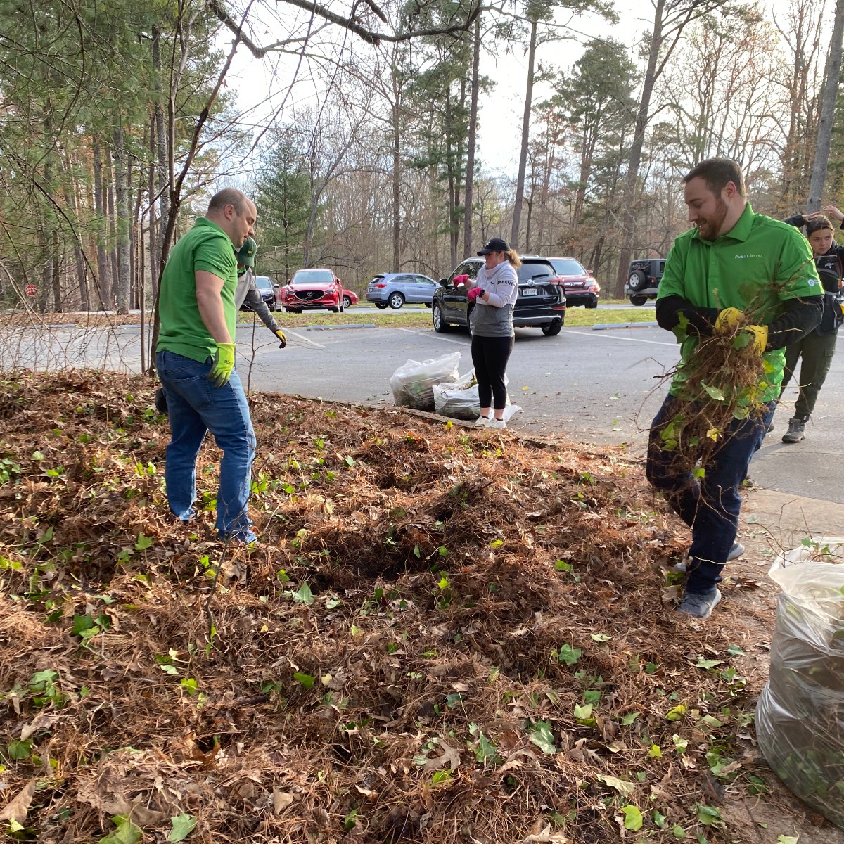 SC_State_Parks's tweet image. Volunteers from @Publix Supermarkets came out to Paris Mountain State Park, recently, for Publix Serves Week. These 60 volunteers removed 125 garbage bags of invasive English ivy from the park. We appreciate their efforts in helping keep Paris Mountain State Park pristine!