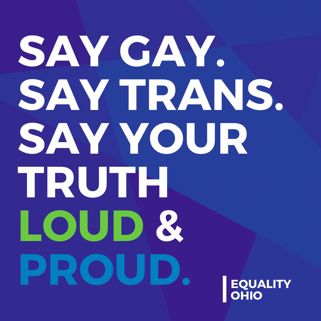 Lawmakers want to silence LGBTQ+ people in Ohio. Don't let them. 

🌈 We say Gay. We say Trans. 
We say our truth loud &amp; proud.