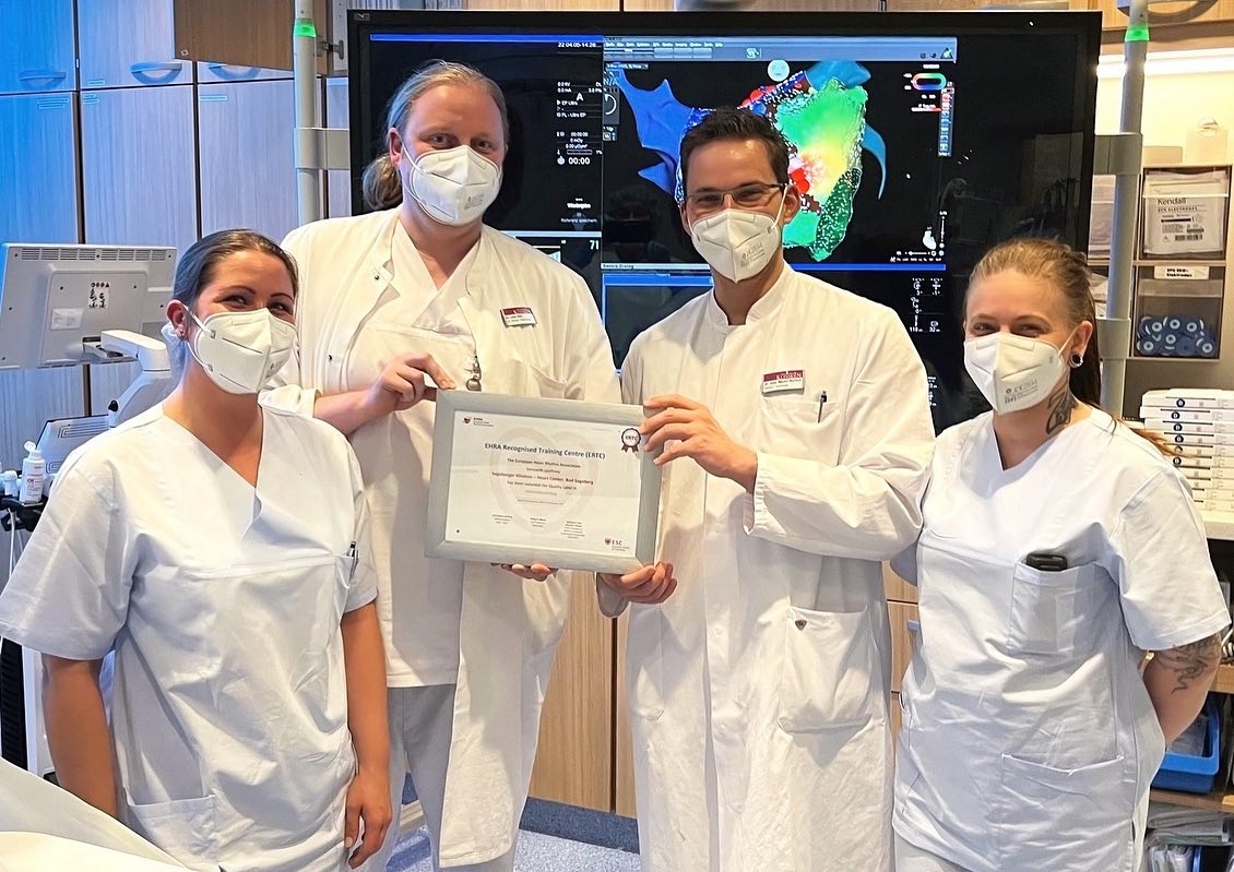 MartinBorlich's tweet photo. We are pleased to announce that our Department of Rhythmology has been certified as EHRA Recognised Training Centre (ERTC). We look forward to welcoming electrophysiologists from all over Europe.

@IdenLeon @Phiso_de @seriedel #EPeeps @AGEP_DGK @DGK_org #EHRA_ESC #epsegeberg https://t.co/BMVmKauYmS