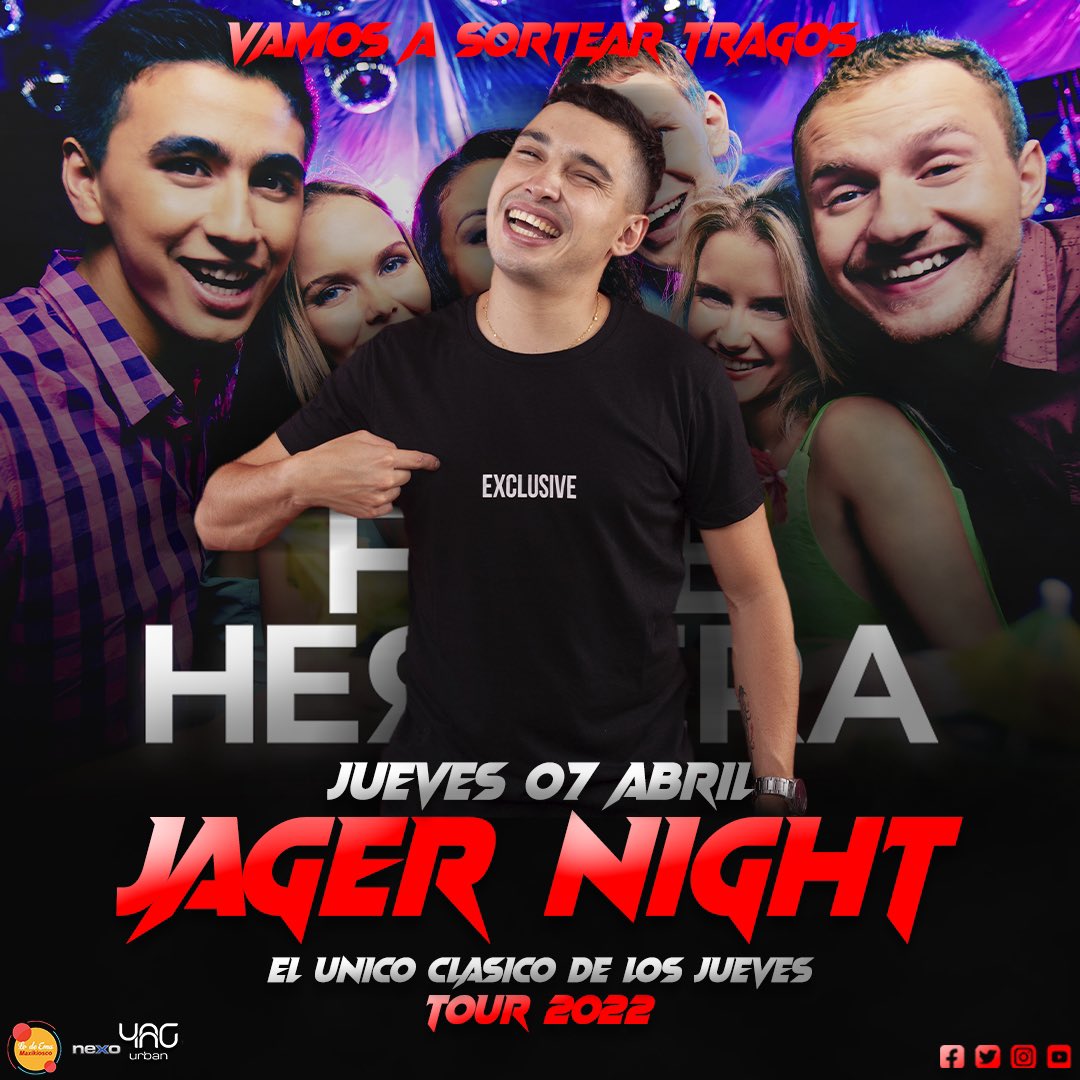 FedeHerreraOfi's tweet photo. ¡¡¡Buenos días!! Este jueves nos vemos como todos los jueves en @jager.night !!!
Le traemos una noche Unica llena de tragos para sortear y regalar 💃🏻🕺🏼
Explotamos la noche de jueves en Jesús maría @jager.night 🔥
#FH #FedeHerrera #Tour2022 #ClasicoJueves #JagerNight https://t.co/eYzzrqJakZ