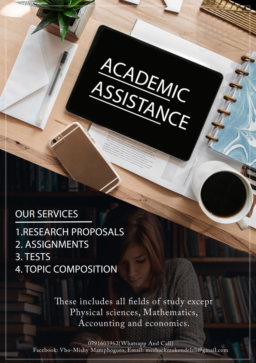 Meshack27535139's tweet photo. For all your academic assistance at an affordable price contact us on the following
📞0791603962 /0659688352
📩Meshackmukondeleli@gmail.com
#GirlsTalkZA #gogomaweni #thati #gomoramzansi #BBMzansiEvictionSpace https://t.co/OiDz7RTjJr