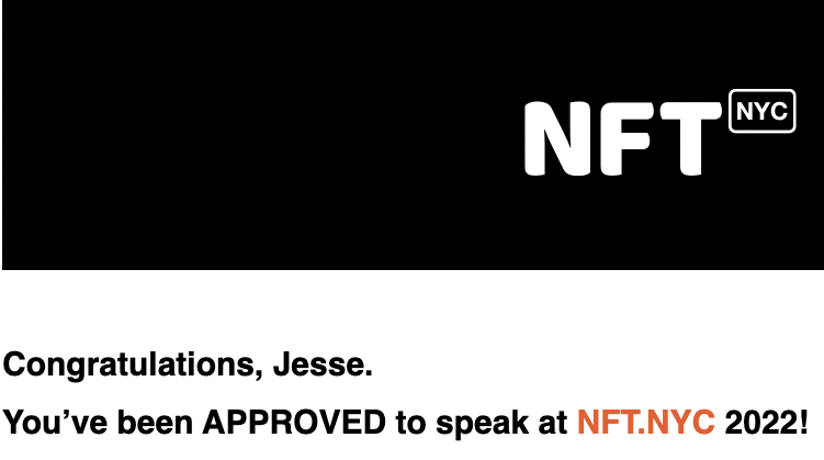 pinkmustachenft's tweet photo. Thrilled to be speaking @NFT_NYC on “Community and Consultancy in Web3”. I will be tracing my journey from @RTFKTstudios and the vibrant #CloneX community to @NWCcomm to @StanfordCrypto to #ETHDenver to #PinkMustache LLC. Thank you to all the amazing pioneers I’ve met in Web3! ❤️ https://t.co/40lpGdCU3Y