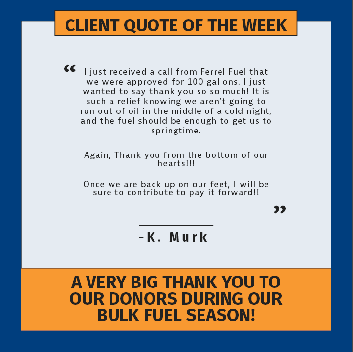 FuelFund's tweet photo. As our bulk fuel assistance season comes to an end, we would like to thank our donors and supporting companies for their help in keeping Marylanders in need warm this winter! Thanks to our donors generosity, we were able to assist 234 households with their Bulk Fuel this season. https://t.co/Zwoio7D5Qz