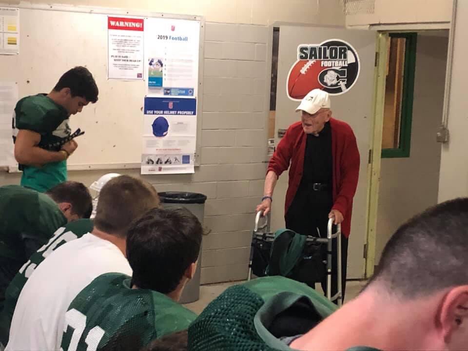 WCHS_FB's tweet image. health was declining and he was unable to deliver chapel, Msgr. would be there to address the team every Thursday to give us his analysis from the week prior, and his scouting report for Friday’s game. While Msgr. is no longer with us, we know he’ll be watching over us always.
