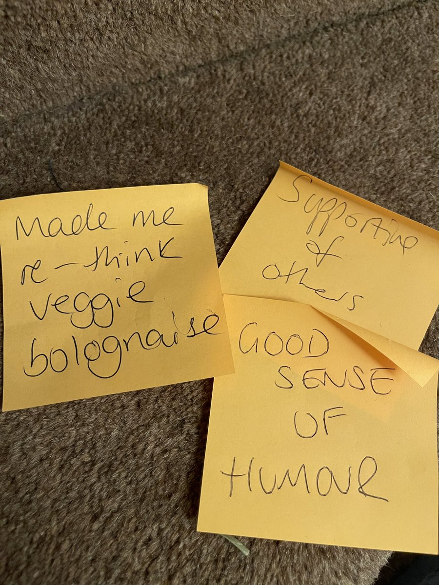 tinaecolwell's tweet photo. After this weekend we were given boxes where other participants and the trainers could give feedback about your participation, to enable reflection post-course, and I think we all know which of my feedback notes is the most impressive 😎😂

#Parttimechef 👩‍🍳
@SJADofE 
@vegsoc https://t.co/25eLyXrmPH