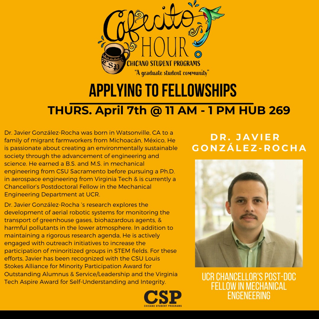 DraXochChavez's tweet photo. Join us Thur, 4/7 @ 11am for an interactive workshop, "Applying to Fellowships" @JavierGRocha and I will speak about the @SLC_Latino @SmithsonianOFI & @UC_PPFP President's & Chancellor's Postdoc Program! @csp_ucr thank you for hosting us! @ucrchass @UCRiverside
#firstgen #ucppfp https://t.co/Zv0bXibVKz