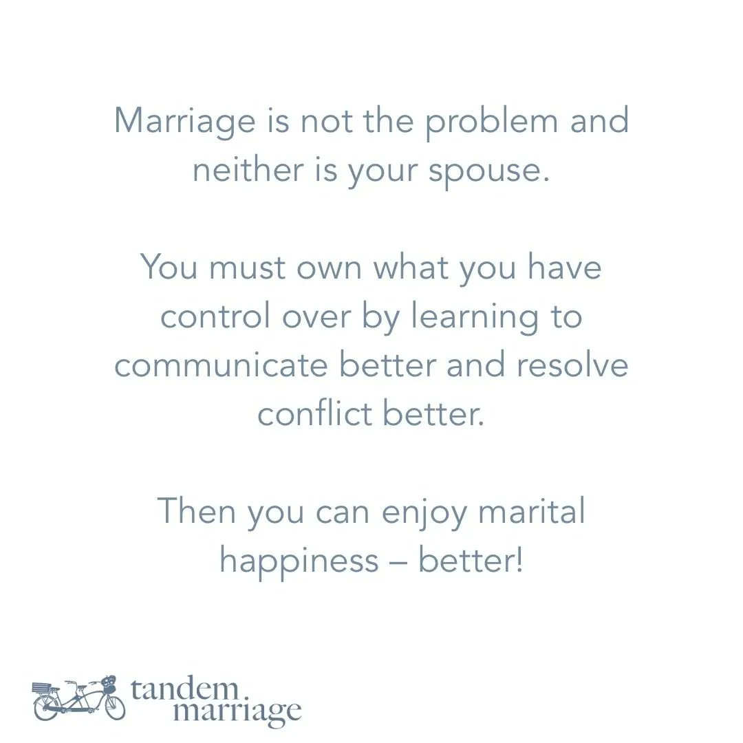 TandemMarriage's tweet photo. Marriage is not the problem and neither is your spouse.
You must own what you have control over by learning to communicate better and resolve conflict better.
Then you can enjoy marital happiness – better!
https://t.co/VIgTrxd2sz
#TeamUs #MarriageGoals #PlankEye https://t.co/YilqJ52B7h