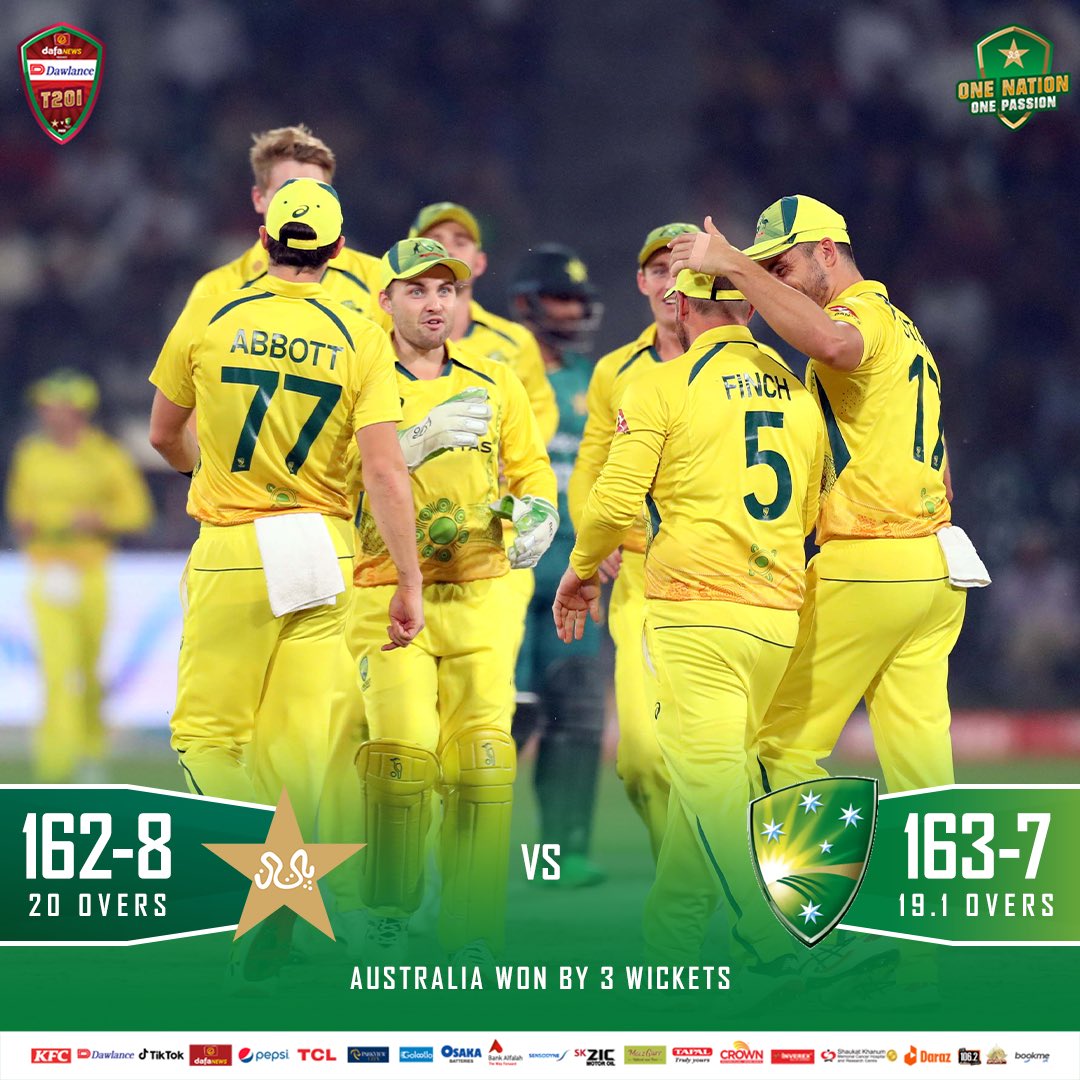 Australia won by 3 wickets 🙌🏼 

#BoysReadyHain l #PAKvAUS