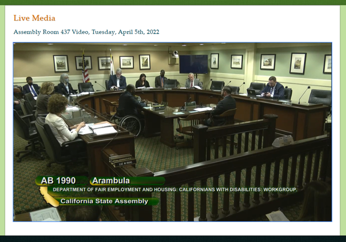 DisabilityCA's tweet photo. 2/3: DRC’s dir. of public policy @emony21 gave powerful testimony:
“Disabled people like myself advocate knowing that we carry on an incredible legacy of disabled advocates throughout the country’s history…. We recognize that the ADA is the floor and not the ceiling.”
#AB1990 https://t.co/qJJGDRxq3C