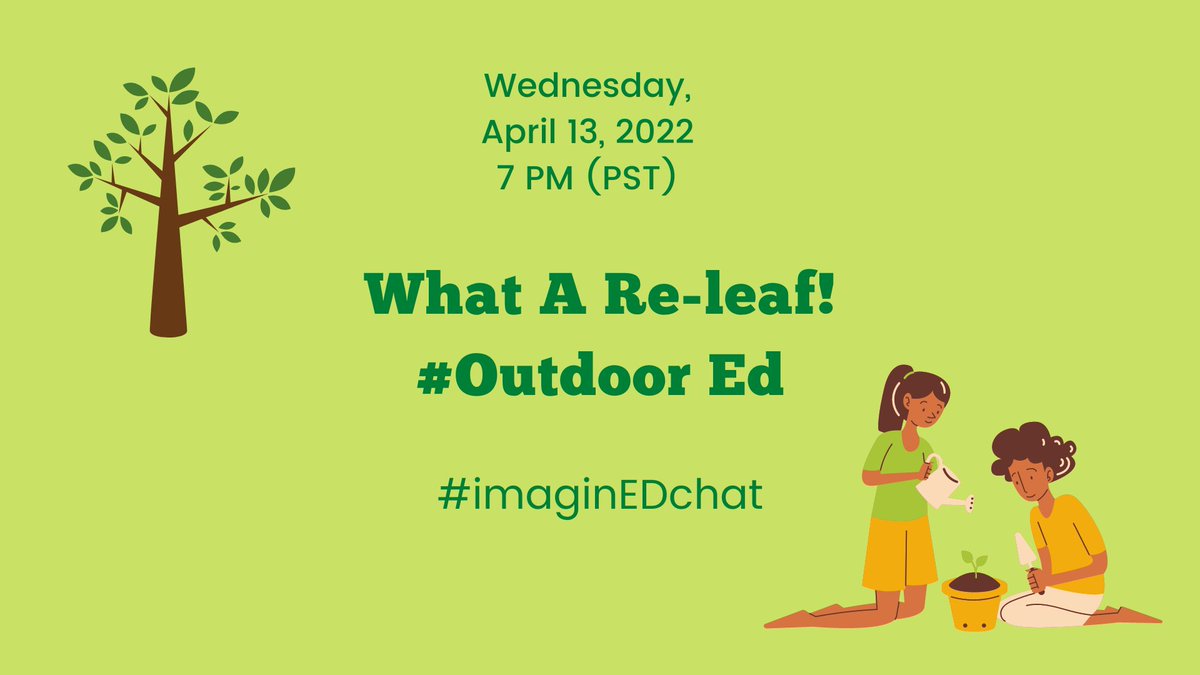 perfinker's tweet photo. 2 Announcements!
1. #imaginEDchat returns April 14. Topic: #outdoorlearning and imagination! You in?
2. The #walkingcurriculum challenge starts April 22. We know you get outside daily! Sign up and support #imaginED and increase the $$ to @EnviroYA 
https://t.co/mkmuzcOzav https://t.co/p0sitzooL2