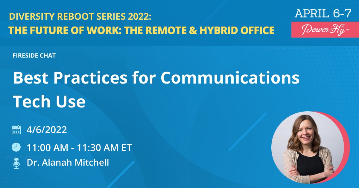 Looking forward to discussing communication technology best practices tomorrow with <a href="/powertofly/">PowerToFly</a>  Registration is free for anyone interested: tinyurl.com/5n6d7xn7