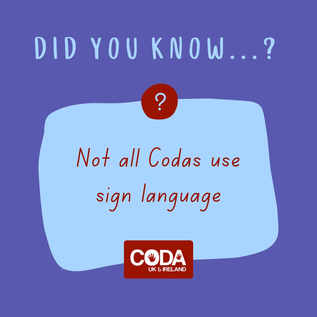 codaukireland's tweet photo. Not all CODAs use sign language - and that doesn’t make them any less of a CODA. Even if you don’t sign or aren’t active in the Deaf community, our events are open to ALL hearing CODAs ♥️

#coda #childofdeafadults #codaukandireland #codacamp https://t.co/6KB3OuWjZX