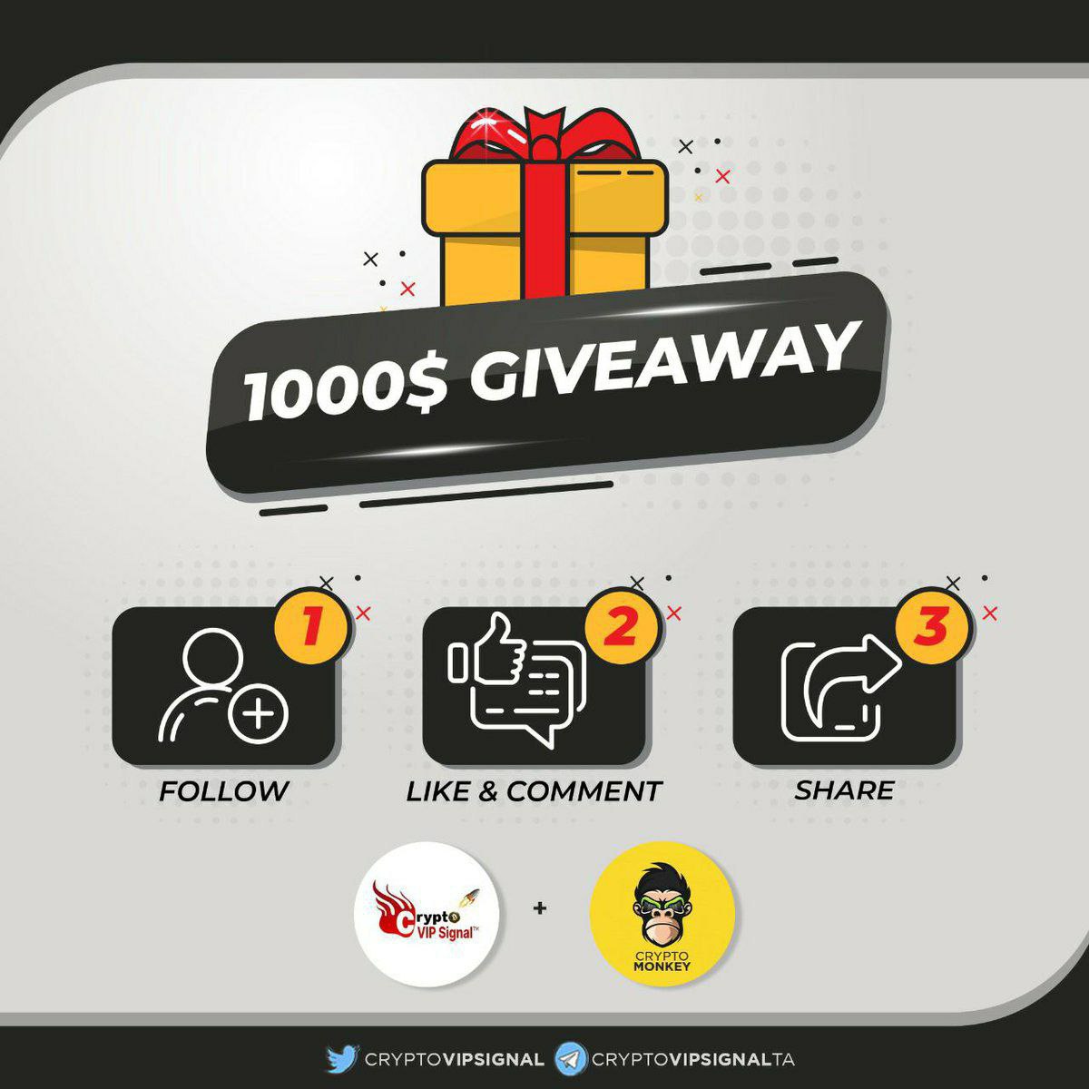 LaCryptoMonkey's tweet photo. Sending 1000$ to someone in 48 hours, all you have to do is retweet this tweet, follow me and  @CrptoVIPsignal !! 

Do Join our telegrams https://t.co/R29qmyv1Na &amp;
https://t.co/bW7EXn6dX7 !! 

Good luck ❤️

#Giveaway #BTC #Crypto
#Airdrop #BSC #BNB https://t.co/XXC0TmzYpf