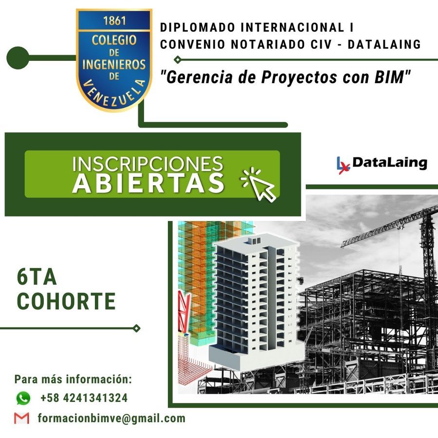 ¡Capacítate con excelencia y calidad!
Inscripciones para el Diplomado Internacional I:⁣
 "Gerencia de Proyectos con BIM" - 6ta Cohorte 2022⁣
Convenio Notariado CIV - DataLaing⁣
#DiplomadoBIMCIV