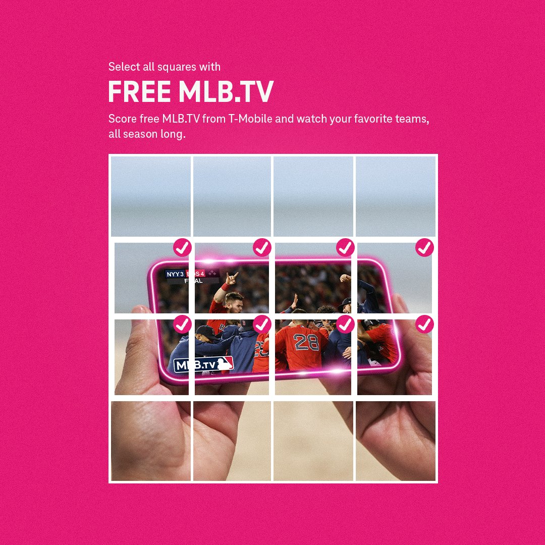 Score a FREE year-long subscription of MLB.TV throughout Opening Week in the T-Mobile Tuesdays app, and watch your favorite teams, all season long 🙌

#TeamMagenta