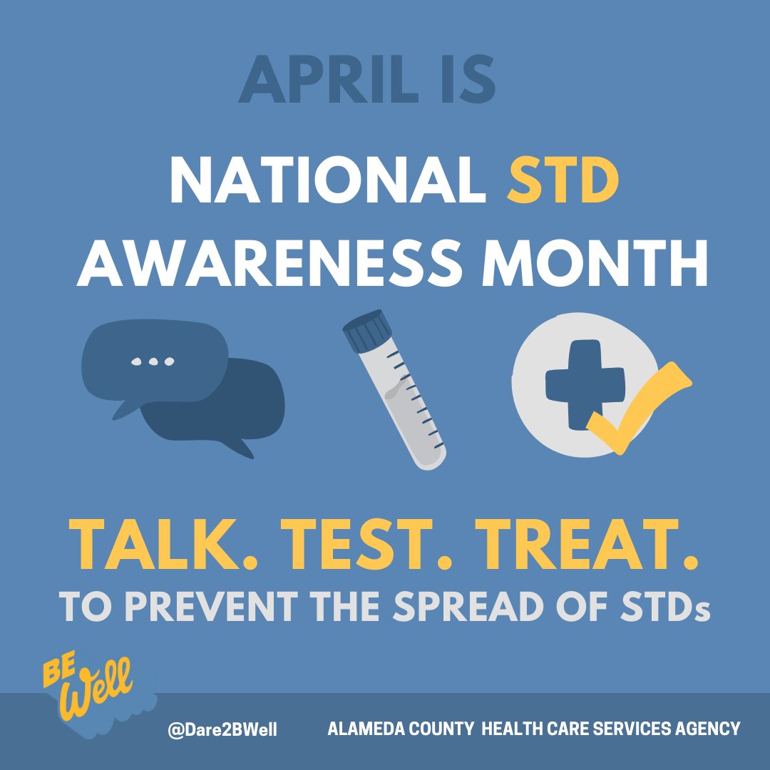 Dare2BWell's tweet photo. April is National STD Awareness Month #GetTested #SexualHealth #ACPHD #Dare2BWell
For more information: visit https://t.co/MVv5Bd8qKb or email us at SexualHealth@acgov.org https://t.co/O2AGZc3a9u