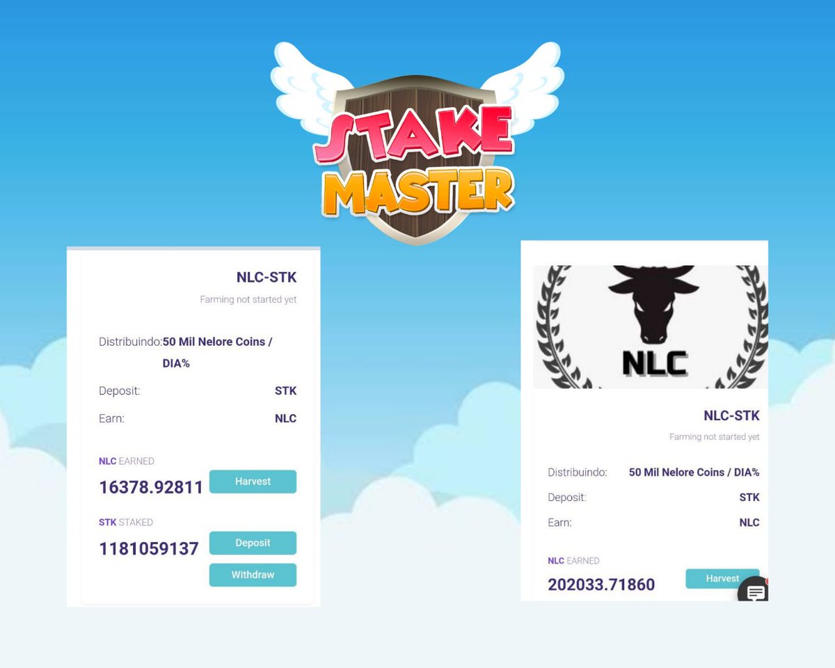 StakeMasters's tweet photo. Mais dois resultados de investidores Stake Master farmando Nelore Coin.
Venha conhecer nosso projeto !
#criptomoedas #ElonMuskTwitter #NLC #criptocurrency #farm https://t.co/P36dtIPIEw
