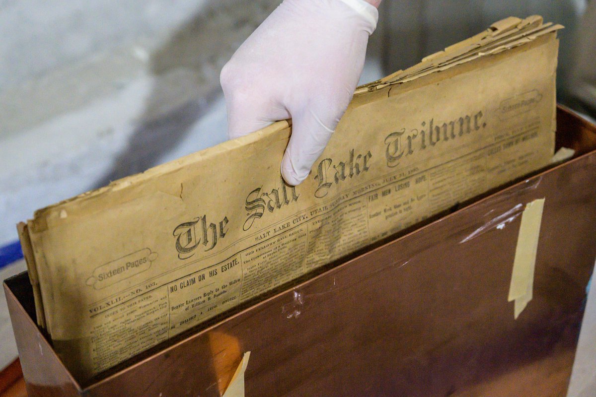 StMarksHosp's tweet photo. The headline says it all... 

'This is just so cool': @StMarksHosp's time capsule reveals artifacts from 1800s https://t.co/xN8TyA2bKz via @KSLcom's @cwilliamsKSL
📸: Dezember Photography 

(We see you, @Deseret News papers from 1892 &amp; 1971!) #StMarks150 #UtahsFirst
@MstarHealth https://t.co/ZexVSRVoVc