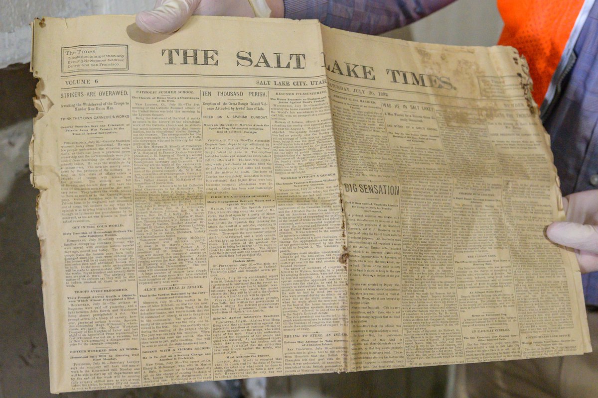 StMarksHosp's tweet photo. The headline says it all... 

'This is just so cool': @StMarksHosp's time capsule reveals artifacts from 1800s https://t.co/xN8TyA2bKz via @KSLcom's @cwilliamsKSL
📸: Dezember Photography 

(We see you, @Deseret News papers from 1892 &amp; 1971!) #StMarks150 #UtahsFirst
@MstarHealth https://t.co/ZexVSRVoVc