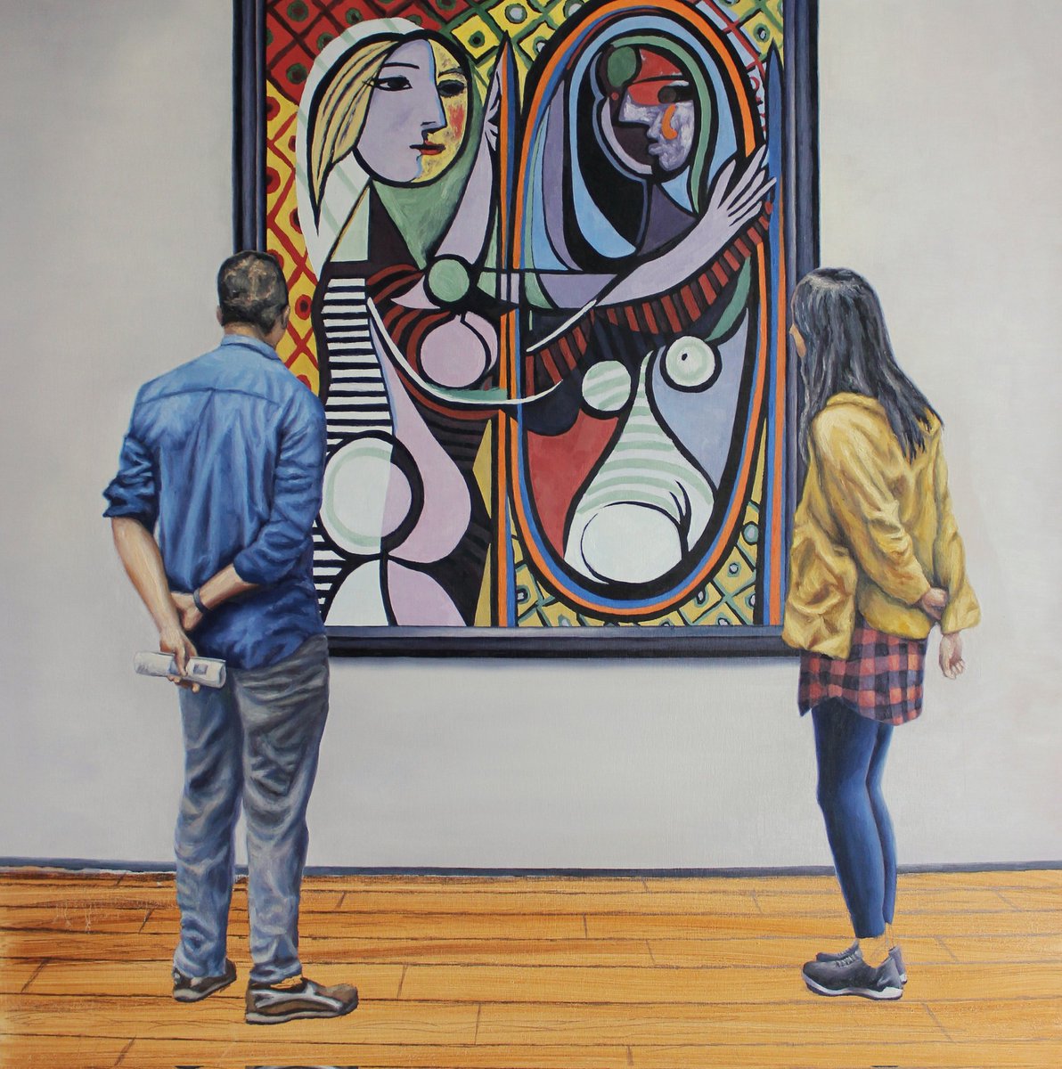 BonnycastleArt's tweet photo. More progress on this one.  Mirroring II, oil on panel, 30 x 30 inches, WIP.
.
#oilpainting #moma #museum #picasso #pablopicasso #musee #abstract #cubism #girlbeforeamirror #gallerypeople #painting #art #artist #museumvisitor #museumofmodernart #workinprogress #apollon https://t.co/W7wEAdTdvm