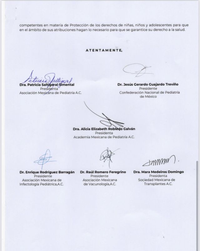 roslmartin's tweet photo. #ULTIMAHORA
Este es el pronunciamiento de la Asociación Mexicana de Pediatría, la Confederación Nacional de
Pediatría de México, la Academia Mexicana de Pediatría y  la Asociación Mexicana de lnfectología
Pediátrica sobre la #VacunaParaNinos
¡Por favor difundan lo más posible! https://t.co/8JxYzqT5QZ