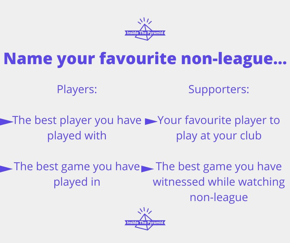 Inside_Pyramid's tweet photo. One for all players, coaches and supporters of #NonLeague 

Comment below your answers! https://t.co/nSOKVLHMXO