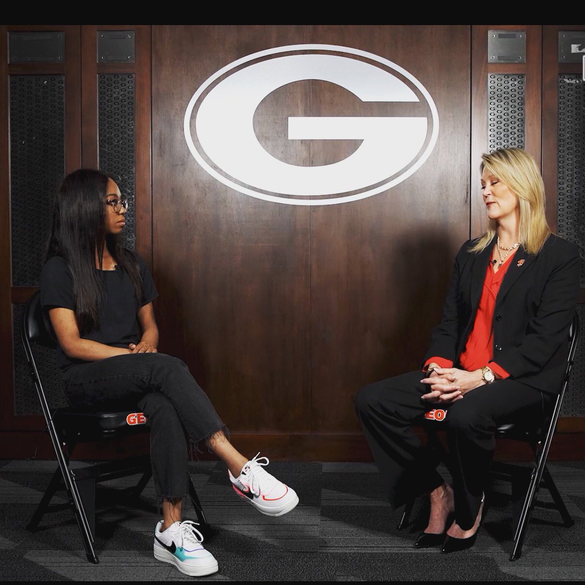 keithn33's tweet photo. Once again, proud of my daughter @jalanorman She interviewed Georgia’s new women’s basketball coach!  #universityofgeorgia #uga #ugawomensbasketball #basketball #sportsjournalist #daughter https://t.co/vLi89CiIqm