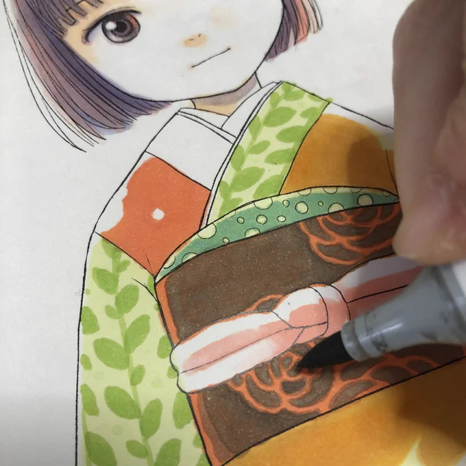 13 いちばん好きな作業  色ぬり、かなあ  (線画提供:emパイセン☆ )