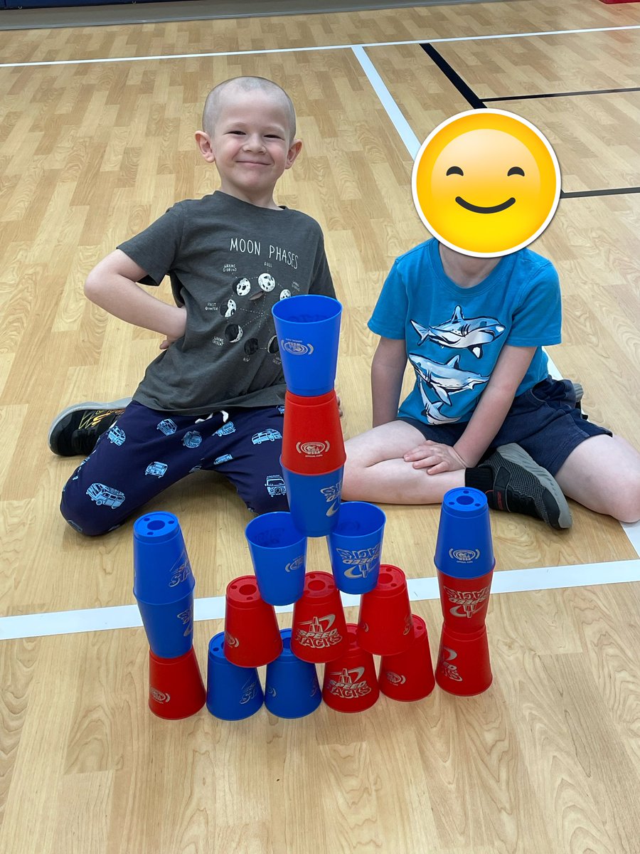 We are working on hand-eye coordination with our speed stack cups! These cute kinder turtles worked together to create and build their own towers/castles. <a href="/SouthLakesEl1/">South Lakes Elementary</a>