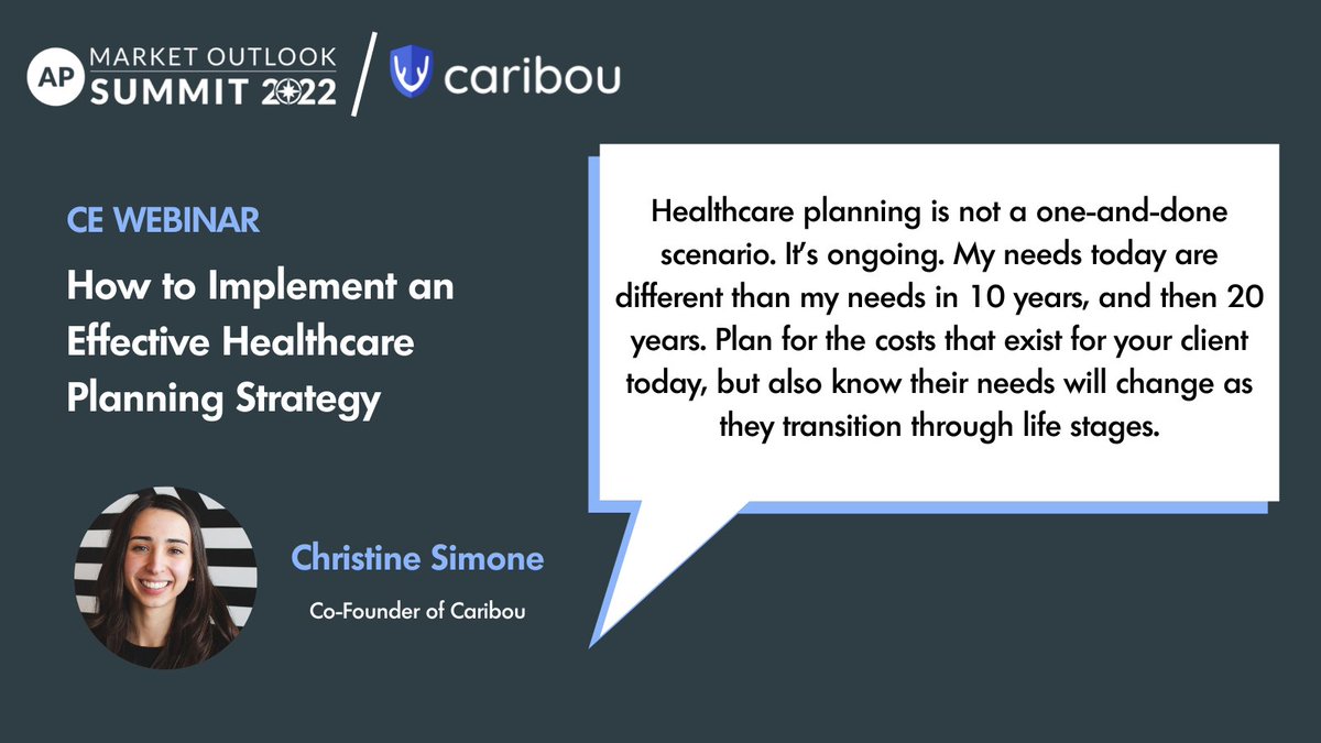 caribou_wealth's tweet photo. The three key phrases in healthcare planning: Optimization. Present and Future. Personalized needs and budget. #fintwit https://t.co/rRgFM75vab